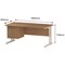 Trexus 1600mm Rectangular Desk, White Legs, 3 Drawer Pedestal, Oak