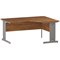 Trexus 1600mm Corner Desk, Right Hand, Cable Managed Silver Legs, Walnut