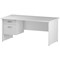 Trexus 1600mm Rectangular Desk, Panel Legs, 2 Drawer Pedestal, White