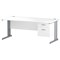 Trexus 1800mm Rectangular Desk, Silver Legs, 2 Drawer Pedestal, White