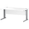 Trexus 1600mm Rectangular Desk, Cable Managed Silver Legs, White
