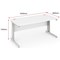 Trexus 1600mm Rectangular Desk, Cable Managed Silver Legs, White