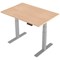 Trexus Height-adjustable Desk, Silver Legs, 1200mm, Maple