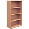 Trexus Medium Tall Bookcase, 3 Shelves, 1600mm High, Beech