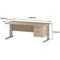 Trexus 1800mm Rectangular Desk, Silver Legs, 2 Drawer Pedestal, Maple