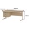 Trexus 1600mm Rectangular Desk, White Legs, 3 Drawer Pedestal, Maple