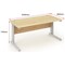 Trexus 1600mm Rectangular Desk, Cable Managed Silver Legs, Maple