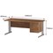 Trexus 1800mm Rectangular Desk, Silver Legs, 2 Drawer Pedestal, Walnut