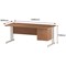 Trexus 1800mm Rectangular Desk, White Legs, 2 Drawer Pedestal, Beech