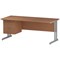Trexus 1800mm Rectangular Desk, Silver Legs, 3 Drawer Pedestal, Beech