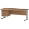 Trexus 1800mm Rectangular Desk, Silver Legs, 3 Drawer Pedestal, Oak