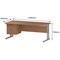 Trexus 1800mm Rectangular Desk, Silver Legs, 3 Drawer Pedestal, Oak