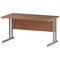 Trexus 1400mm Rectangular Desk, Silver Legs, Beech
