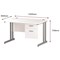 Trexus 1200mm Rectangular Desk, Silver Legs, 2 Drawer Pedestal, White