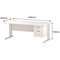 Trexus 1800mm Rectangular Desk, White Legs, 2 Drawer Pedestal, White