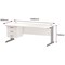 Trexus 1800mm Rectangular Desk, Silver Legs, 3 Drawer Pedestal, White