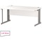 Trexus 1600mm Wave Desk, Left Hand, Cable Managed Silver Legs, White
