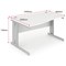 Trexus 1600mm Wave Desk, Left Hand, Cable Managed Silver Legs, White
