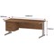 Trexus 1800mm Rectangular Desk, Silver Legs, 3 Drawer Pedestal, Walnut