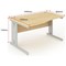 Trexus 1600mm Wave Desk, Left Hand, Cable Managed Silver Legs, Maple