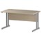 Trexus 1400mm Rectangular Desk, Silver Legs, Maple