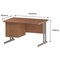 Trexus 1200mm Rectangular Desk, Silver Legs, 3 Drawer Pedestal, Beech