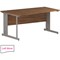 Trexus 1600mm Wave Desk, Left Hand, Cable Managed Silver Legs, Walnut