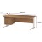 Trexus 1800mm Rectangular Desk, White Legs, 3 Drawer Pedestal, Oak
