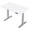 Trexus Height-adjustable Desk, Silver Legs, 1400mm, White