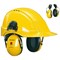 Peltor Optime 1 Helmet Mounted Ear Defenders - Yellow