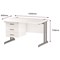Trexus 1200mm Rectangular Desk, Silver Legs, 3 Drawer Pedestal, White