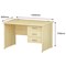 Trexus 1200mm Rectangular Desk, Panel Legs, 3 Drawer Pedestal, Maple