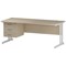 Trexus 1800mm Rectangular Desk, White Legs, 3 Drawer Pedestal, Maple