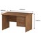 Trexus 1200mm Rectangular Desk, Panel Legs, 3 Drawer Pedestal, Walnut