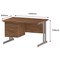 Trexus 1200mm Rectangular Desk, Silver Legs, 3 Drawer Pedestal, Walnut