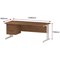 Trexus 1800mm Rectangular Desk, White Legs, 3 Drawer Pedestal, Walnut