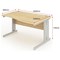 Trexus 1600mm Wave Desk, Right Hand, Cable Managed Silver Legs, Maple