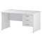 Trexus 1400mm Rectangular Desk, Panel Legs, 3 Drawer Pedestal, White