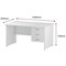 Trexus 1400mm Rectangular Desk, Panel Legs, 3 Drawer Pedestal, White