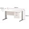 Trexus 1400mm Rectangular Desk, Silver Legs, 2 Drawer Pedestal, White