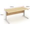 Trexus 1200mm Rectangular Desk, Cable Managed Silver Legs, Maple