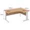 Trexus 1800mm Corner Desk, Right Hand, Cable Managed Silver Legs Beech