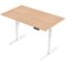 Trexus Height-adjustable Desk, White Legs, 1400mm, Maple