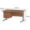 Trexus 1400mm Rectangular Desk, Silver Legs, 3 Drawer Pedestal, Beech