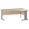 Trexus 1800mm Corner Desk, Right Hand, Cable Managed Silver Legs Maple