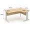 Trexus 1800mm Corner Desk, Right Hand, Cable Managed Silver Legs Maple