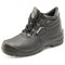 Click Footwear 4 D-Ring Boots, Scuff Cap, PU/Leather, Size 7, Black