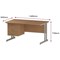 Trexus 1400mm Rectangular Desk, Silver Legs, 3 Drawer Pedestal, Oak
