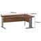Trexus 1800mm Corner Desk, Right Hand, Cable Managed Silver Legs, Walnut