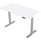 Trexus Height-adjustable Desk, Silver Legs, 1600mm, White
